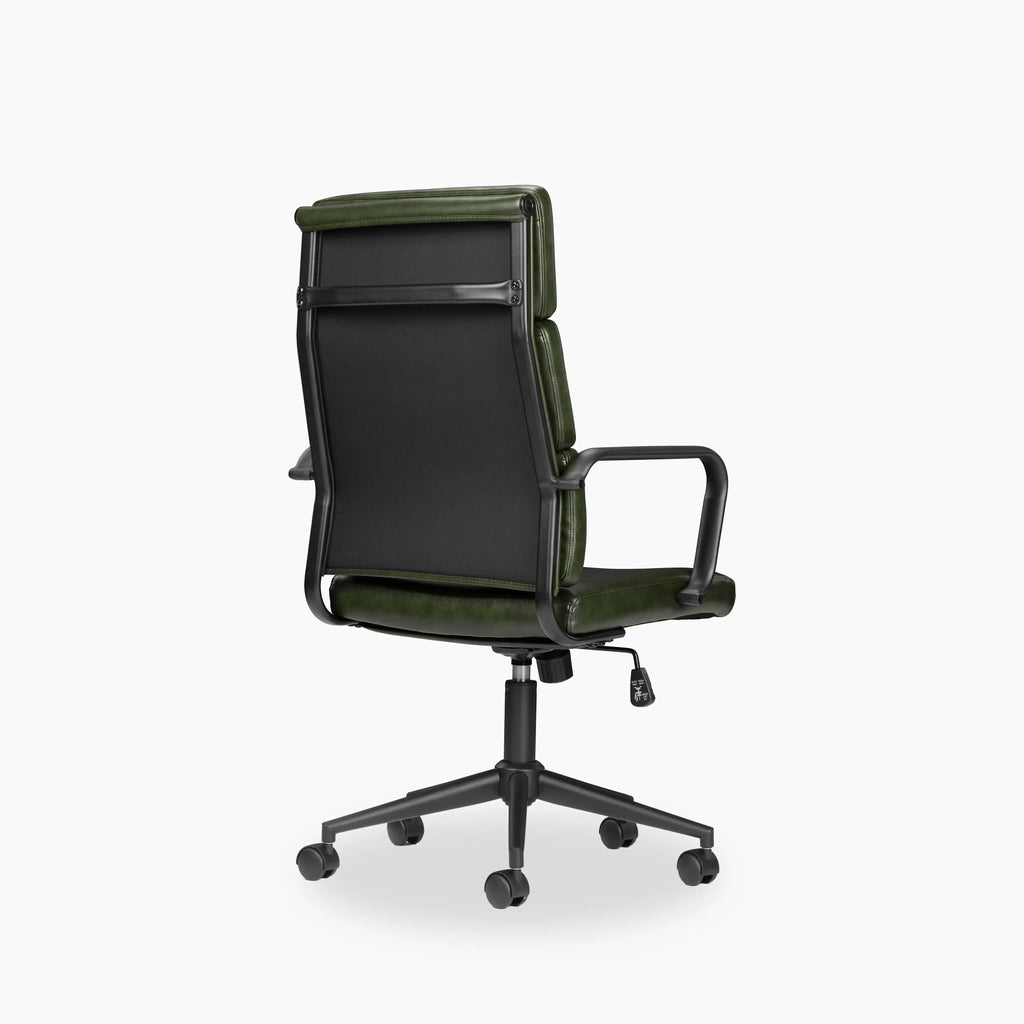 Mae High Back Office Chair | Vintage Green Faux Leather & Black