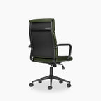 Mae High Back Office Chair | Vintage Green Faux Leather & Black