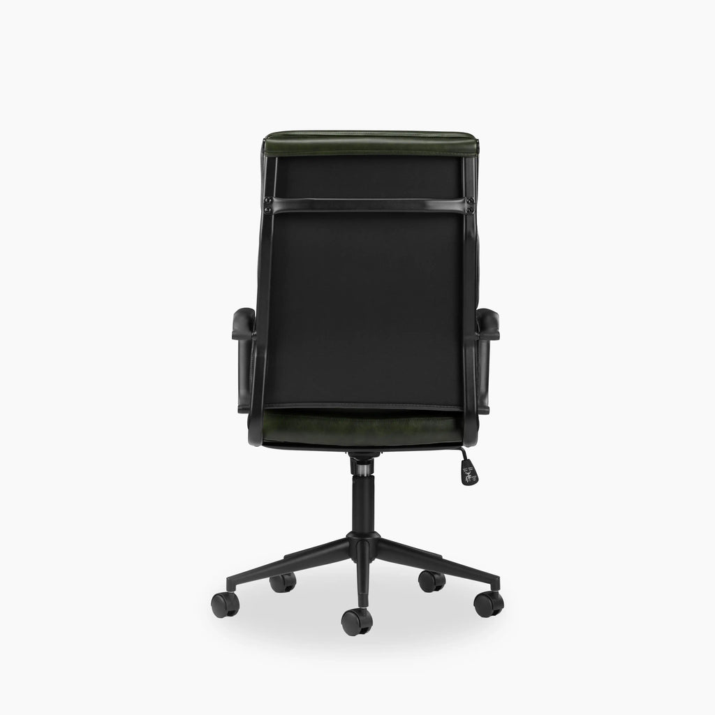 Mae High Back Office Chair | Vintage Green Faux Leather & Black