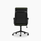 Mae High Back Office Chair | Vintage Green Faux Leather & Black