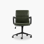 Mae Office Chair | Vintage Green Faux Leather & Black