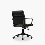 Mae Office Chair | Vintage Green Faux Leather & Black