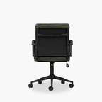 Mae Office Chair | Vintage Green Faux Leather & Black