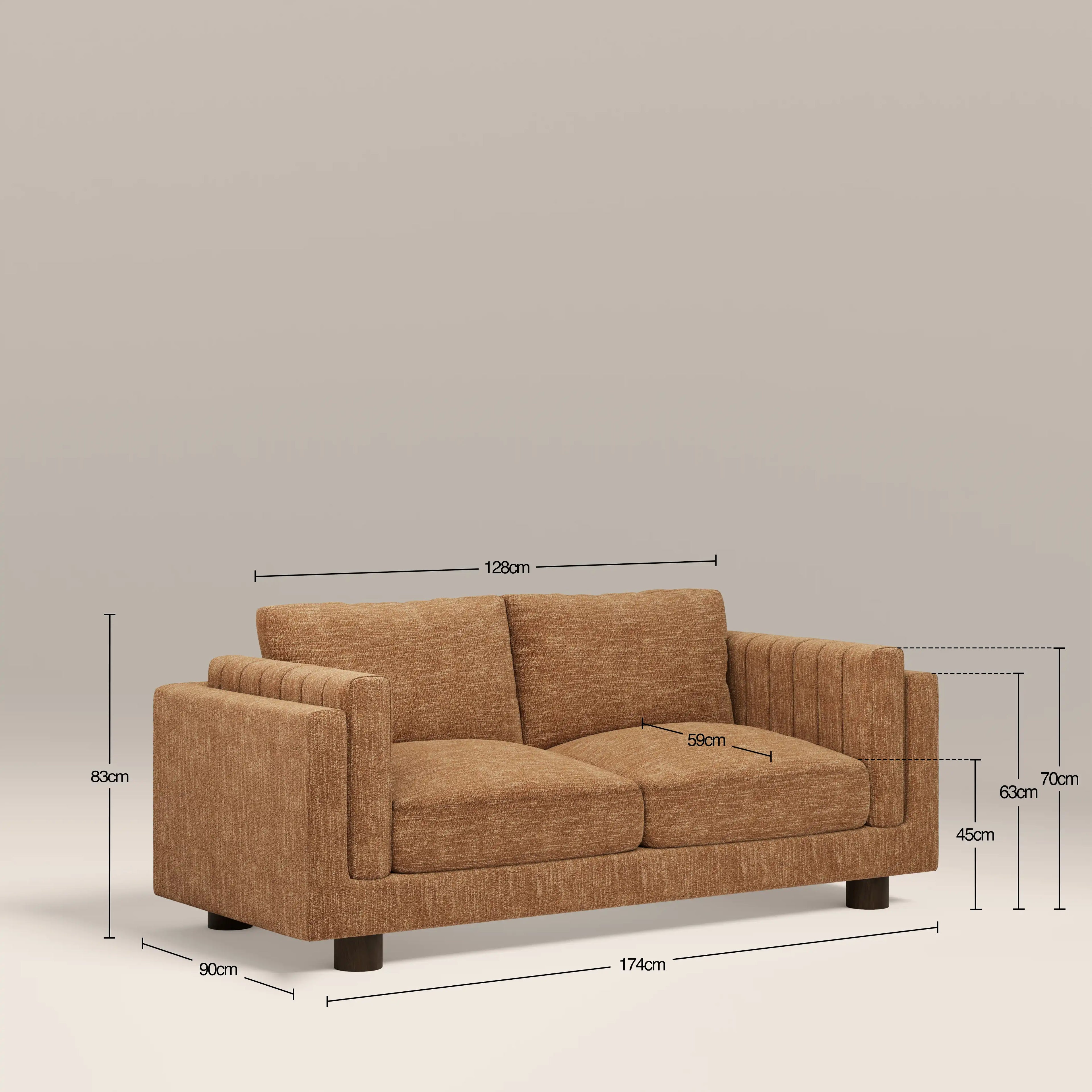 Halton 2 Seater Sofa | Speckled Honey Sustainable Boucle