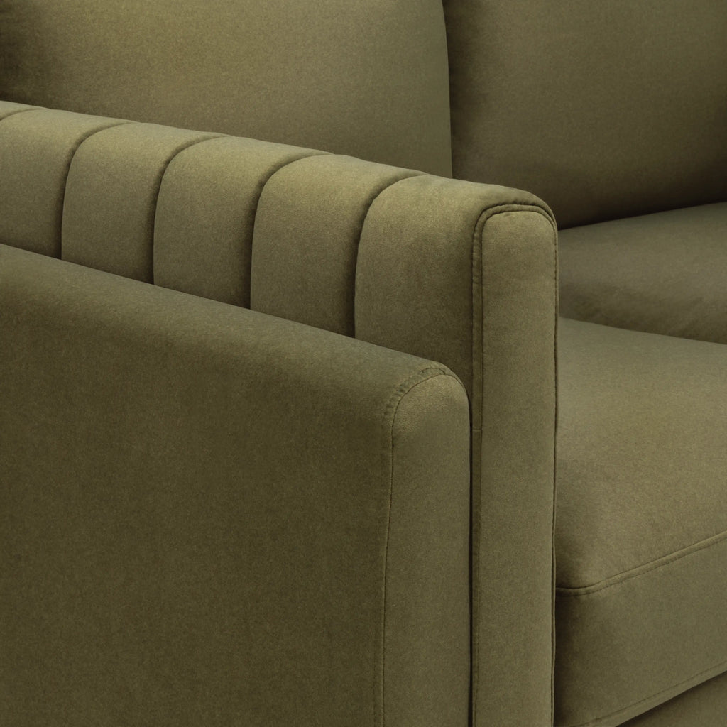 Halton 2 Seater Sofa | Moss Green Sustainable Mohair Velvet