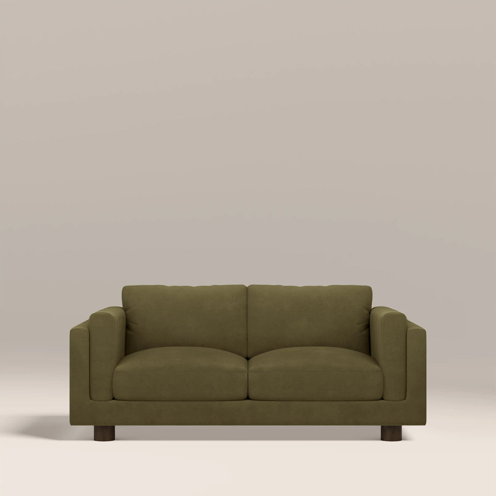 Halton 2 Seater Sofa | Moss Green Sustainable Mohair Velvet