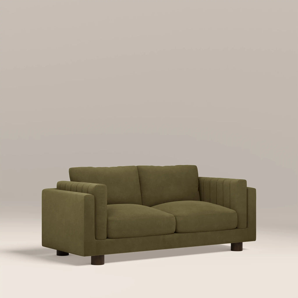 Halton 2 Seater Sofa | Moss Green Sustainable Mohair Velvet