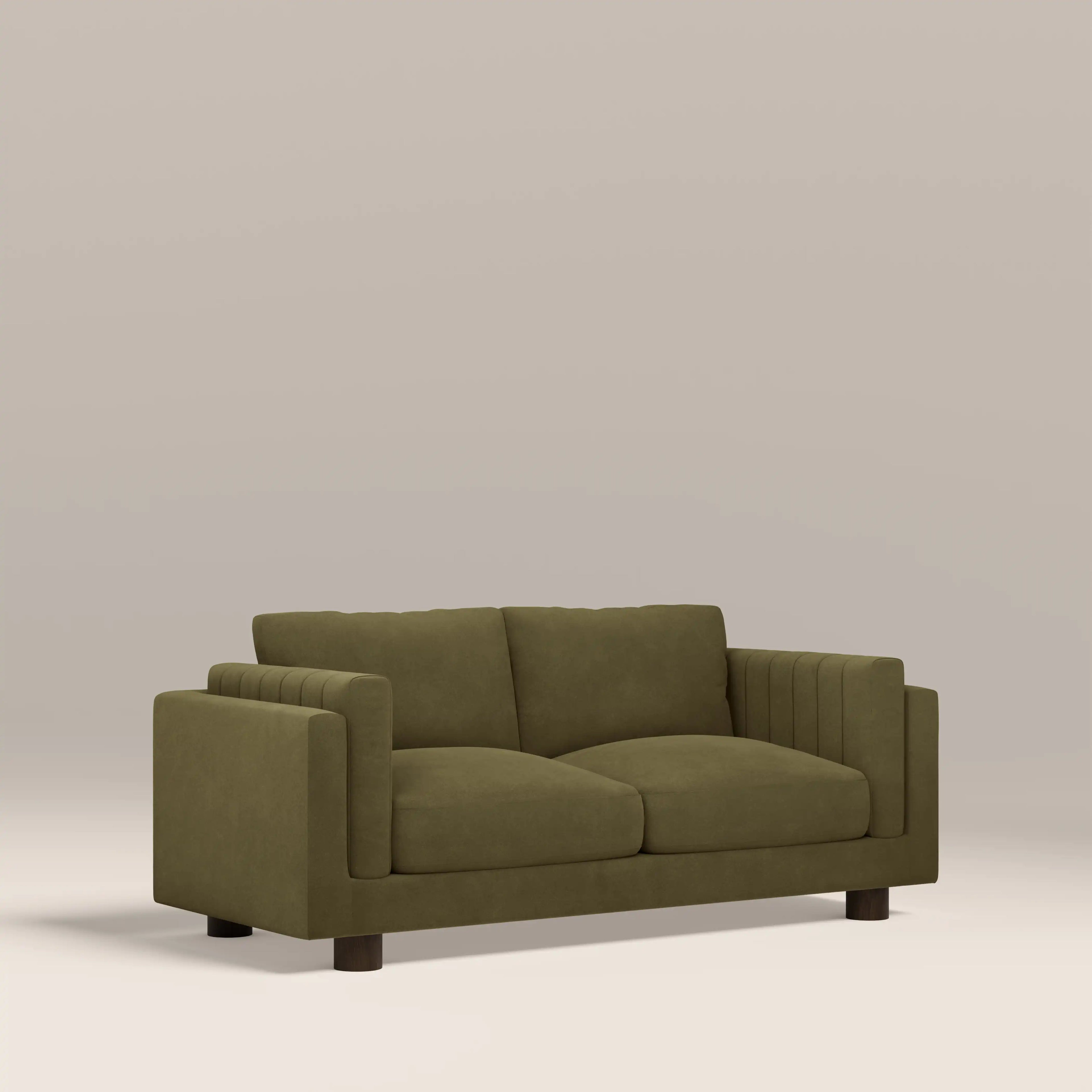 Halton 2 Seater Sofa | Moss Green Sustainable Mohair Velvet