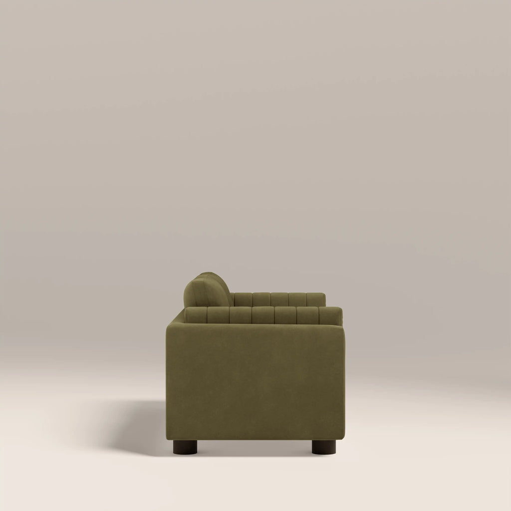 Halton 2 Seater Sofa | Moss Green Sustainable Mohair Velvet