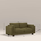 Halton 2 Seater Sofa | Moss Green Sustainable Mohair Velvet