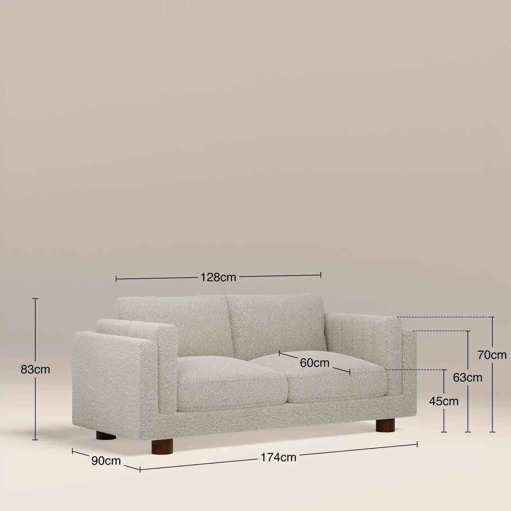 Halton 2 Seater Sofa | Speckled Stone Sustainable Boucle