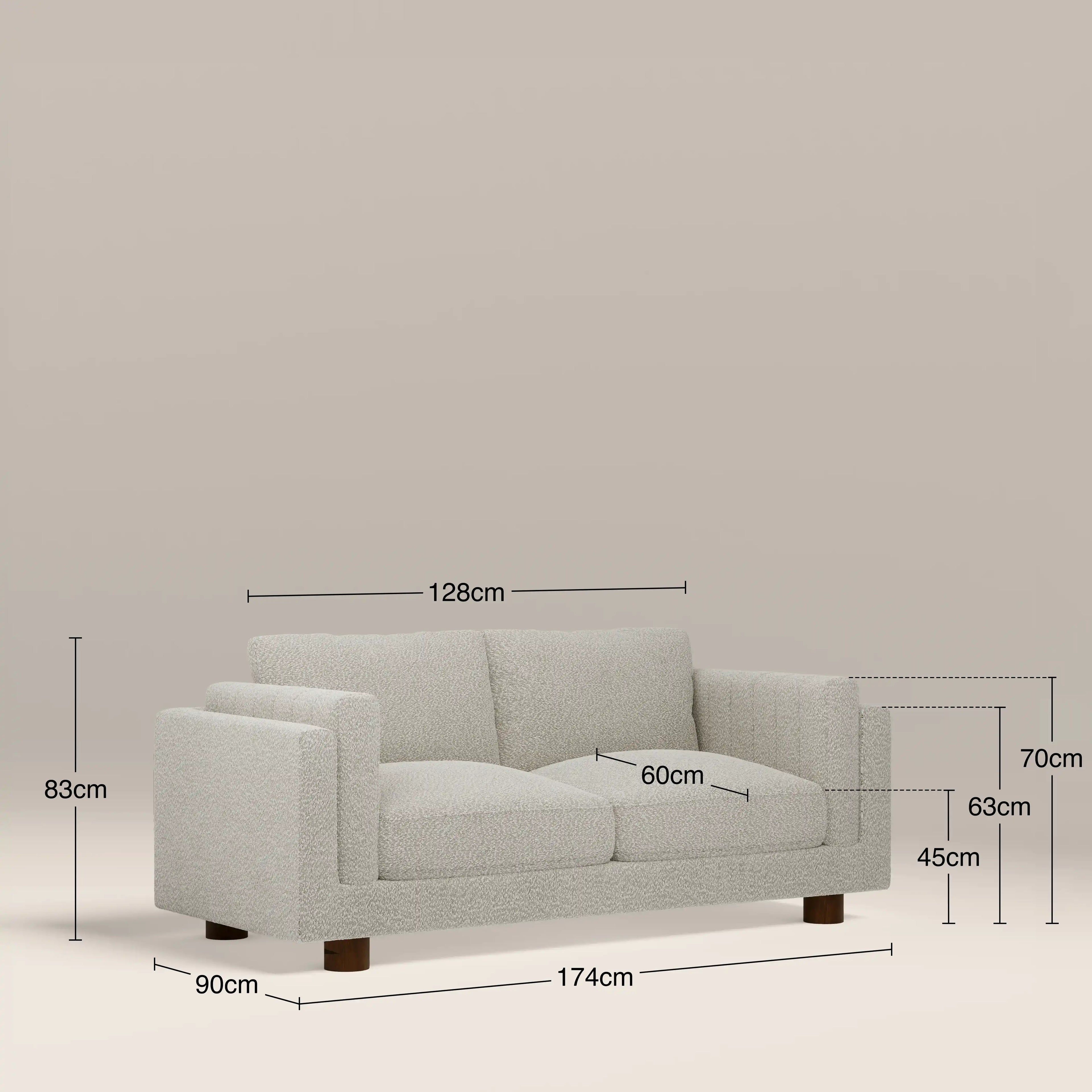 Halton 2 Seater Sofa | Speckled Stone Sustainable Boucle