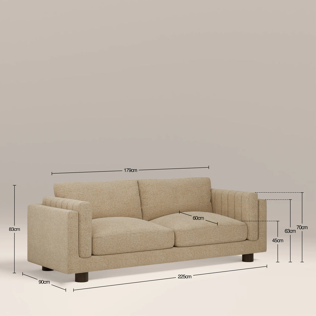 Halton 3 Seater Sofa | Speckled Latte Boucle