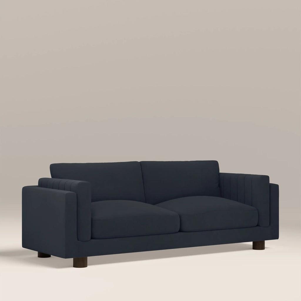 Halton 3 Seater Sofa | Dark Blue Sustainable Velvet