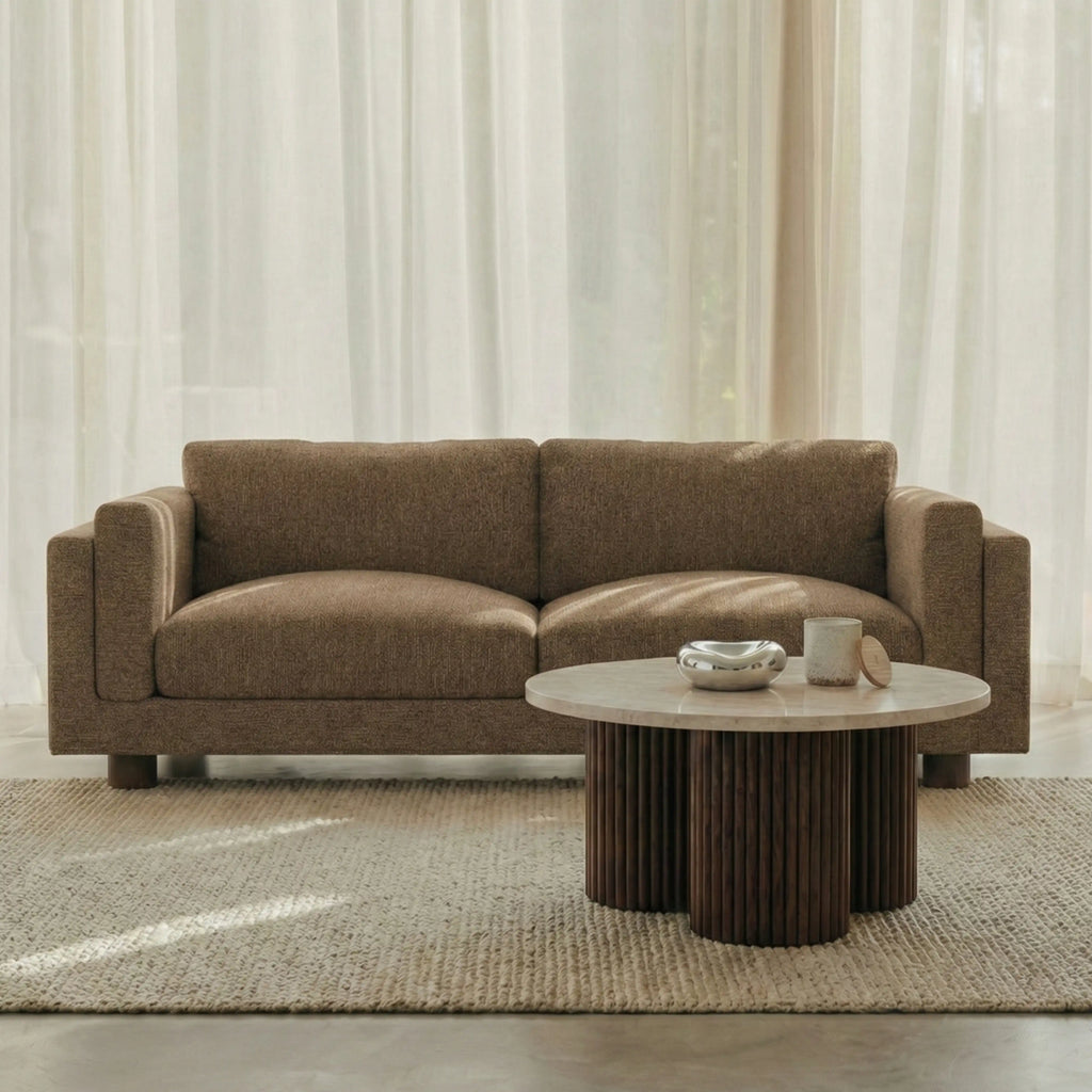 Halton 3 Seater Sofa | Speckled Cappuccino Boucle