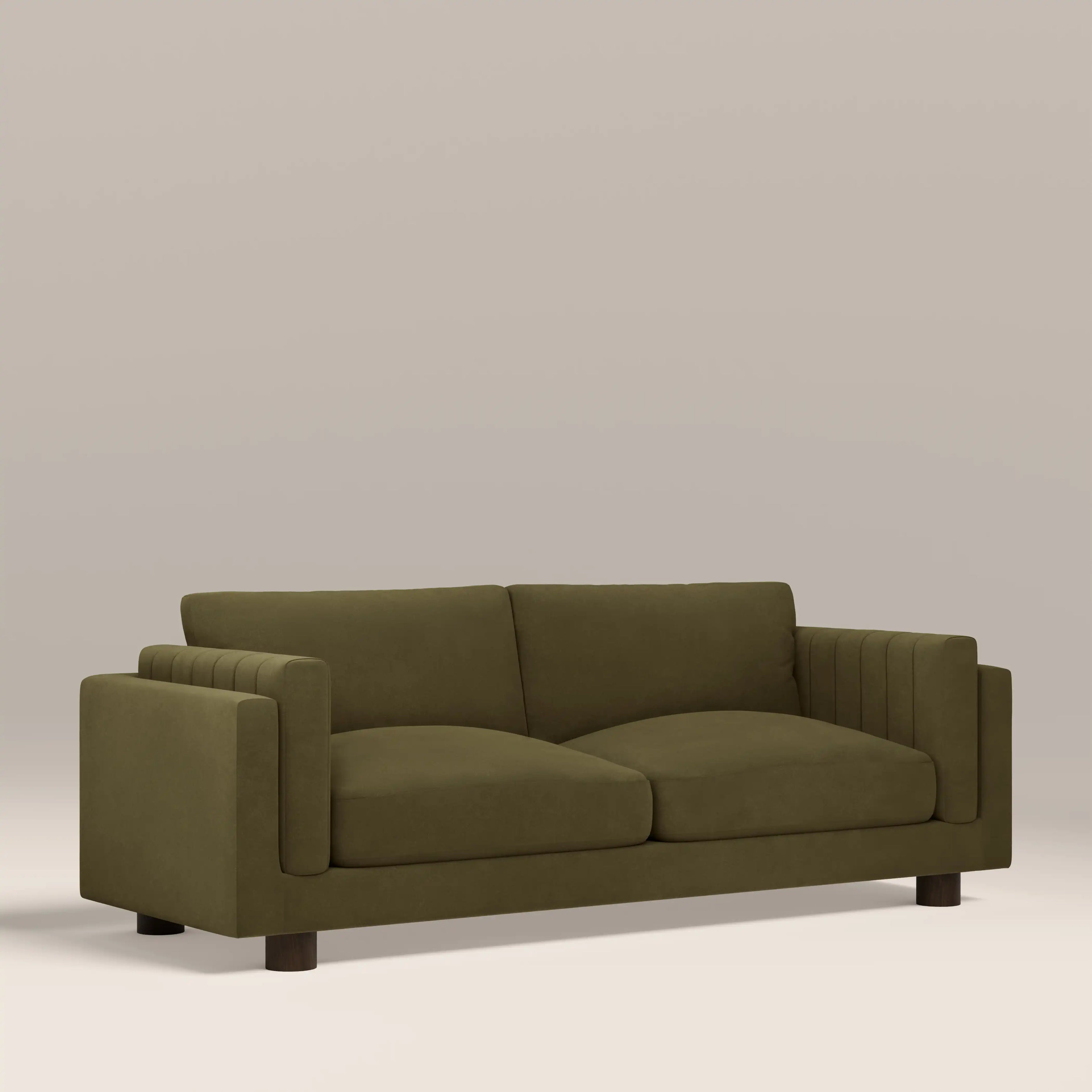 Halton 3 Seater Sofa | Moss Green Sustainable Mohair Velvet