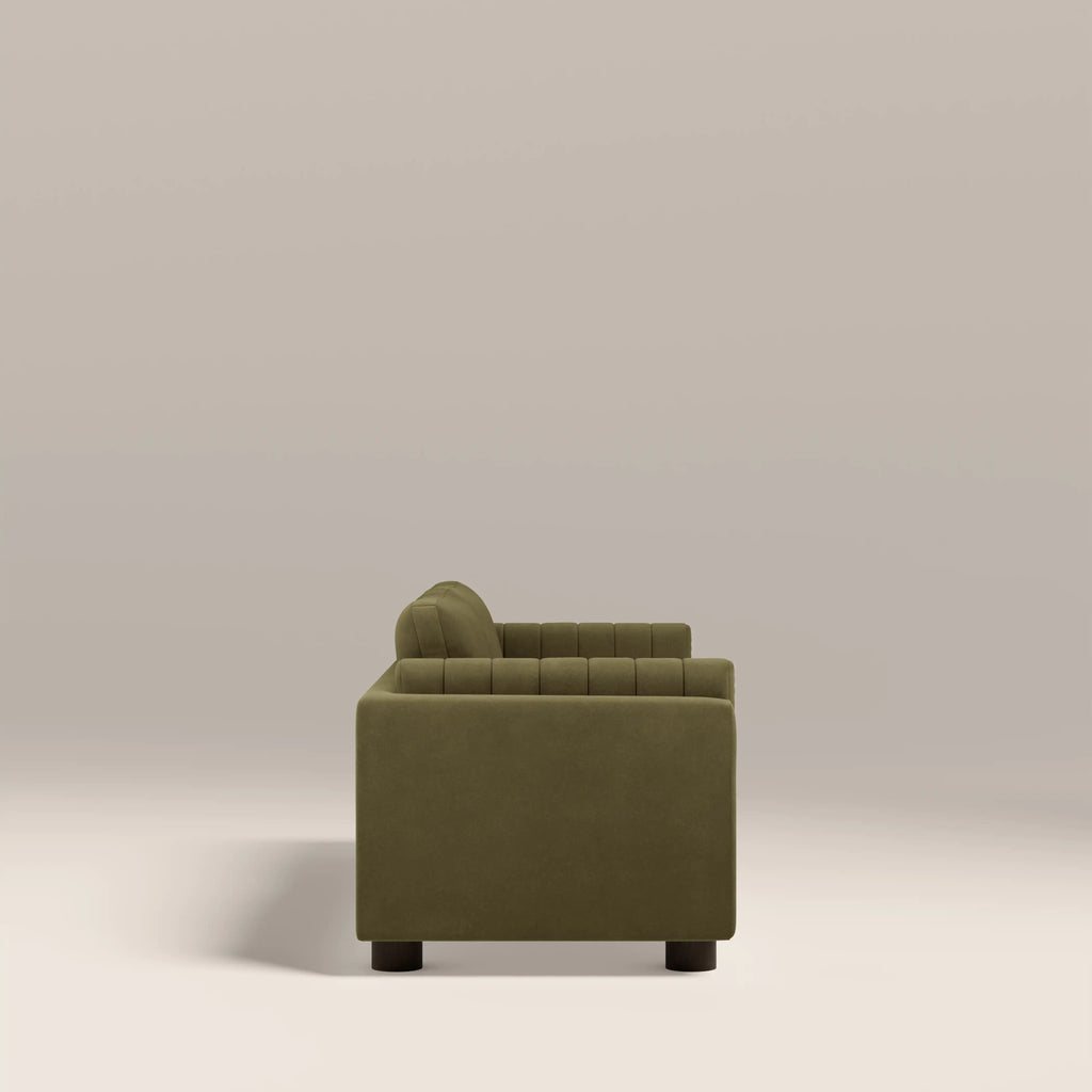Halton 3 Seater Sofa | Moss Green Sustainable Mohair Velvet