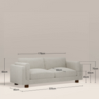 Halton 3 Seater Sofa | Speckled Stone Sustainable Boucle