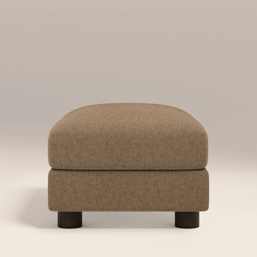 Halton Footstool | Speckled Cappuccino Boucle