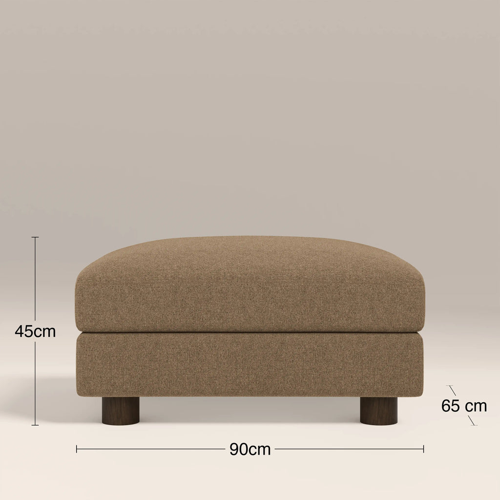Halton Footstool | Speckled Cappuccino Boucle