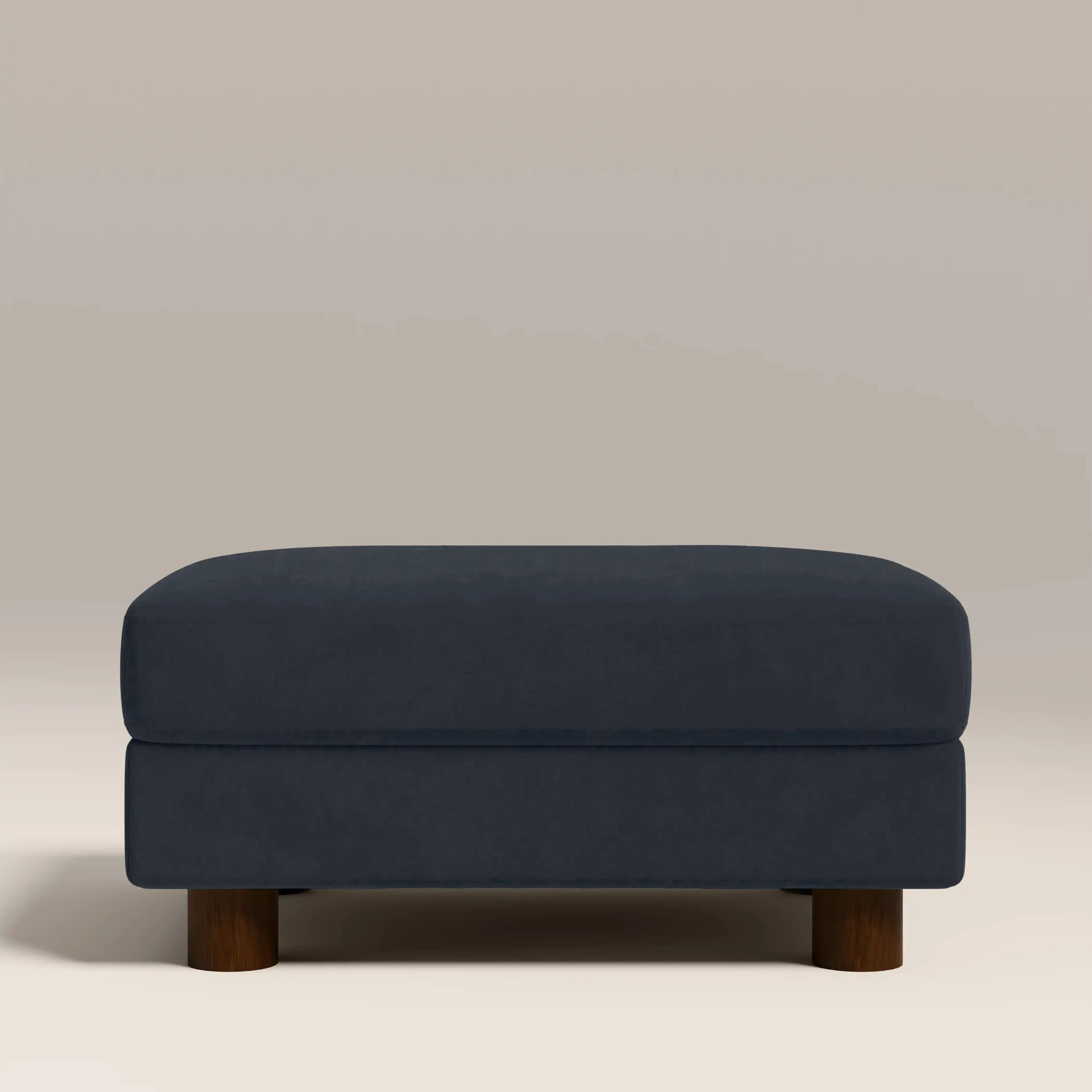Halton Footstool | Dark Blue Sustainable Velvet