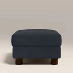 Halton Footstool | Dark Blue Sustainable Velvet