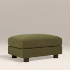 Halton Footstool | Moss Green Sustainable Mohair Velvet