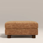 Halton Footstool |  Speckled Honey Sustainable Boucle