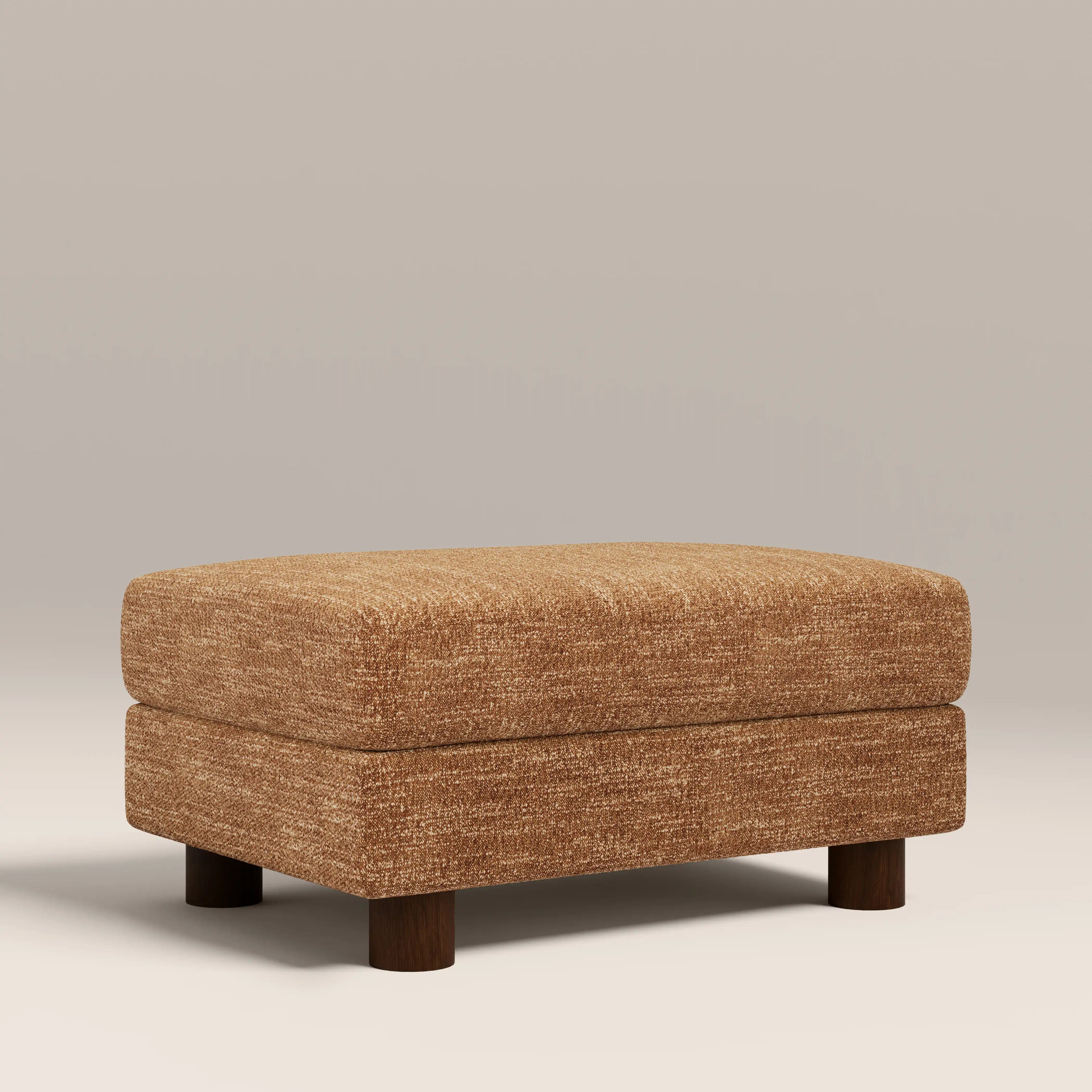 Halton Footstool |  Speckled Honey Sustainable Boucle