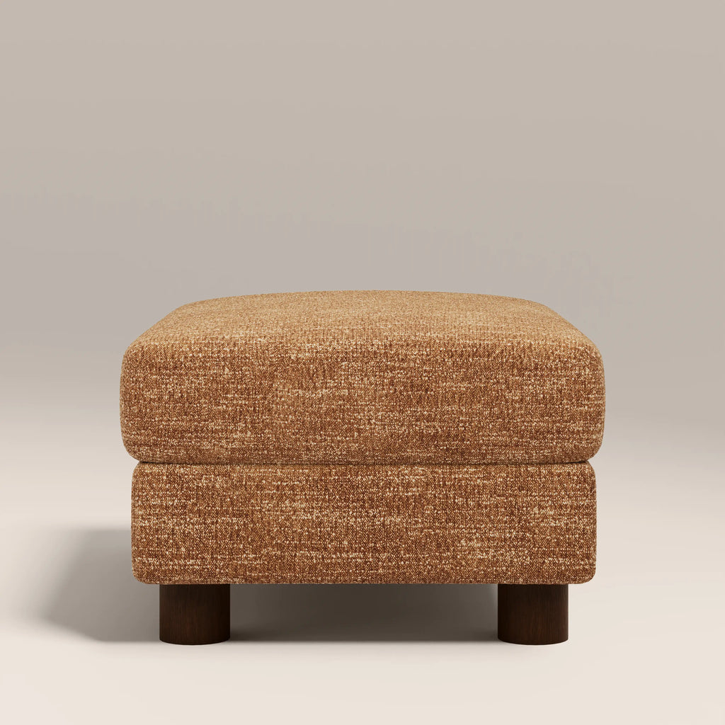 Halton Footstool |  Speckled Honey Sustainable Boucle
