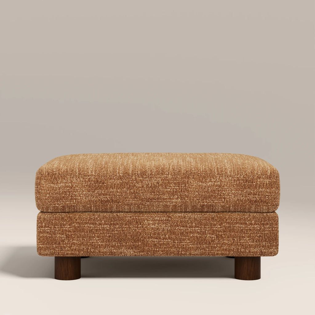 Halton Footstool |  Speckled Honey Sustainable Boucle