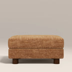 Halton Footstool |  Speckled Honey Sustainable Boucle