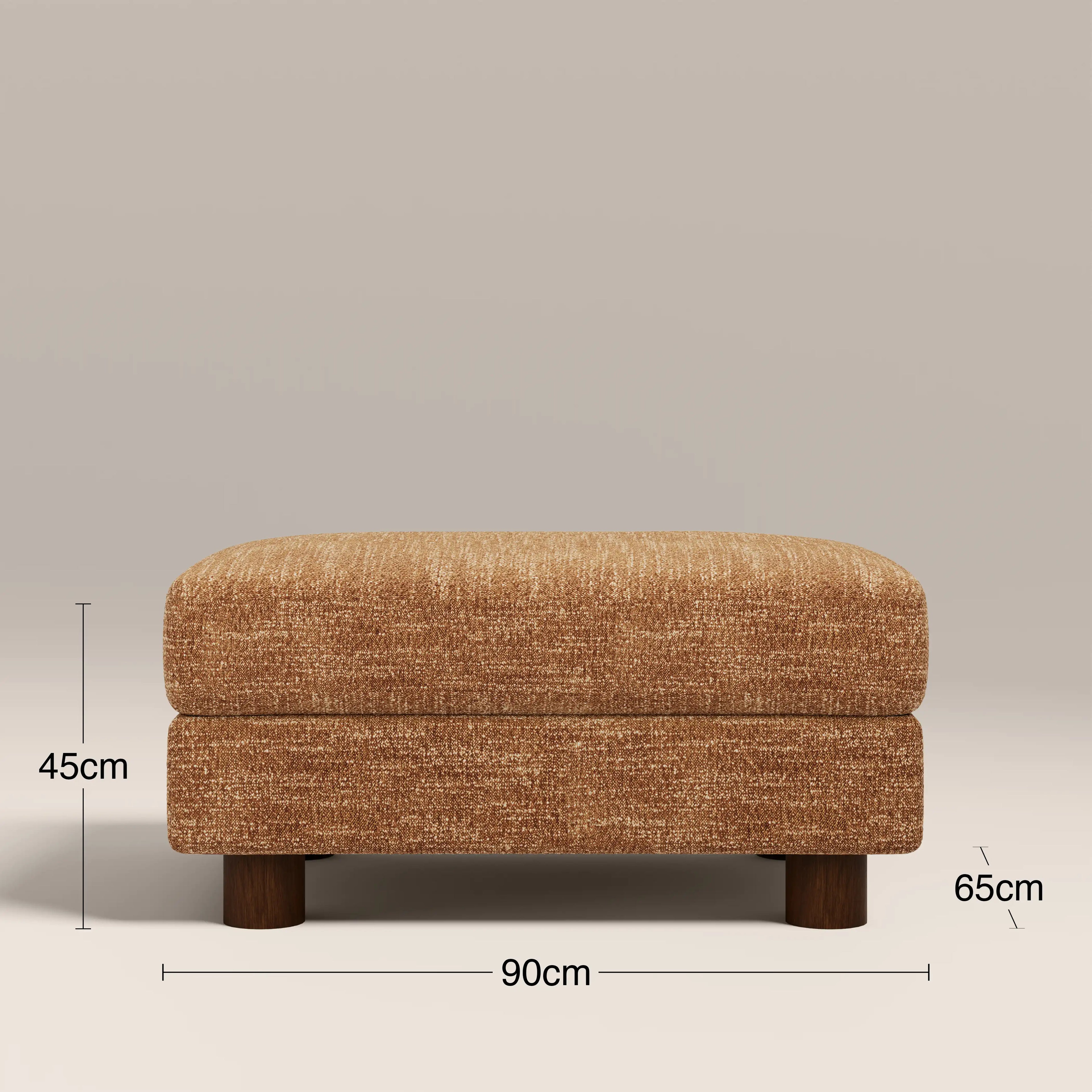 Halton Footstool |  Speckled Honey Sustainable Boucle