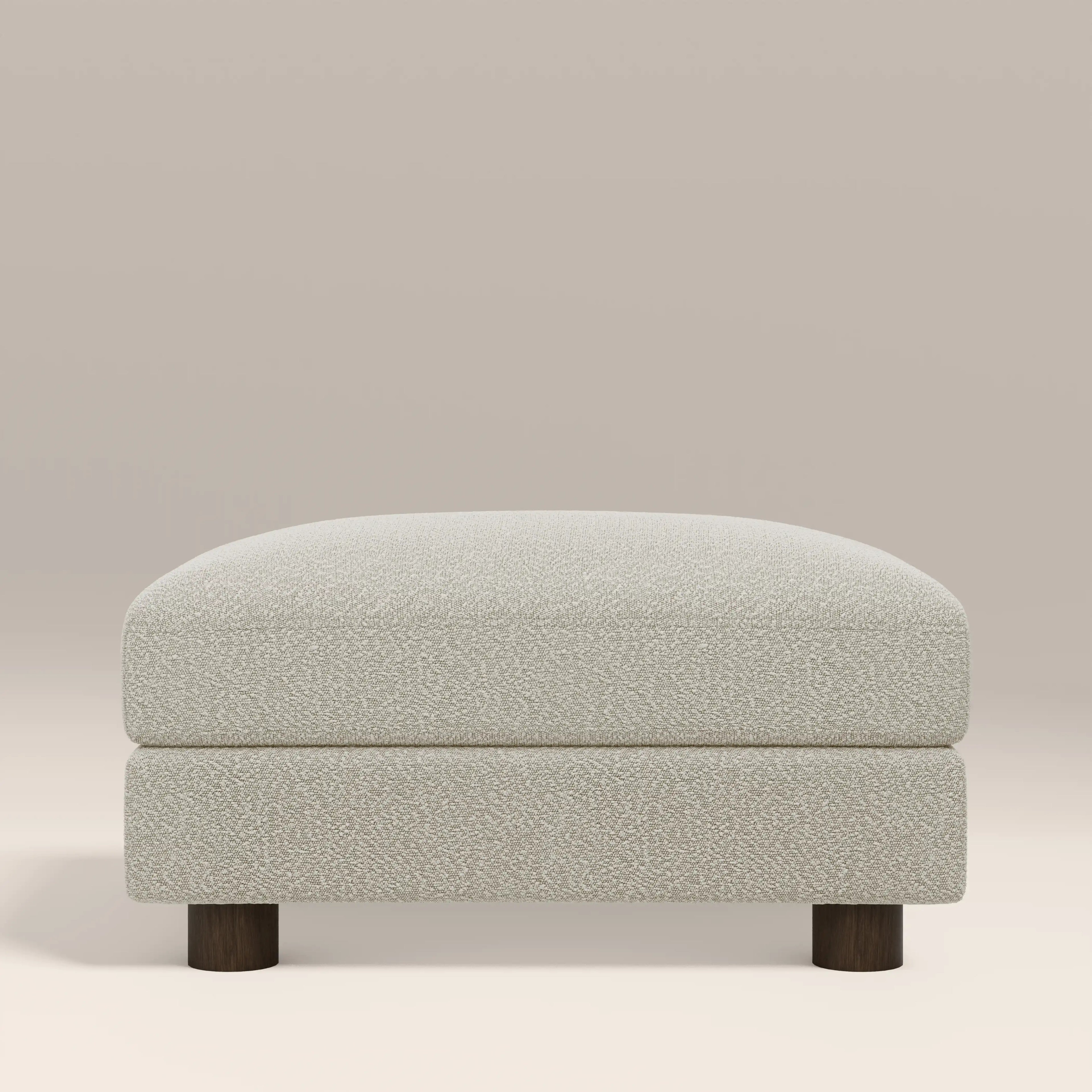 Halton Footstool | Speckled Stone Sustainable Boucle