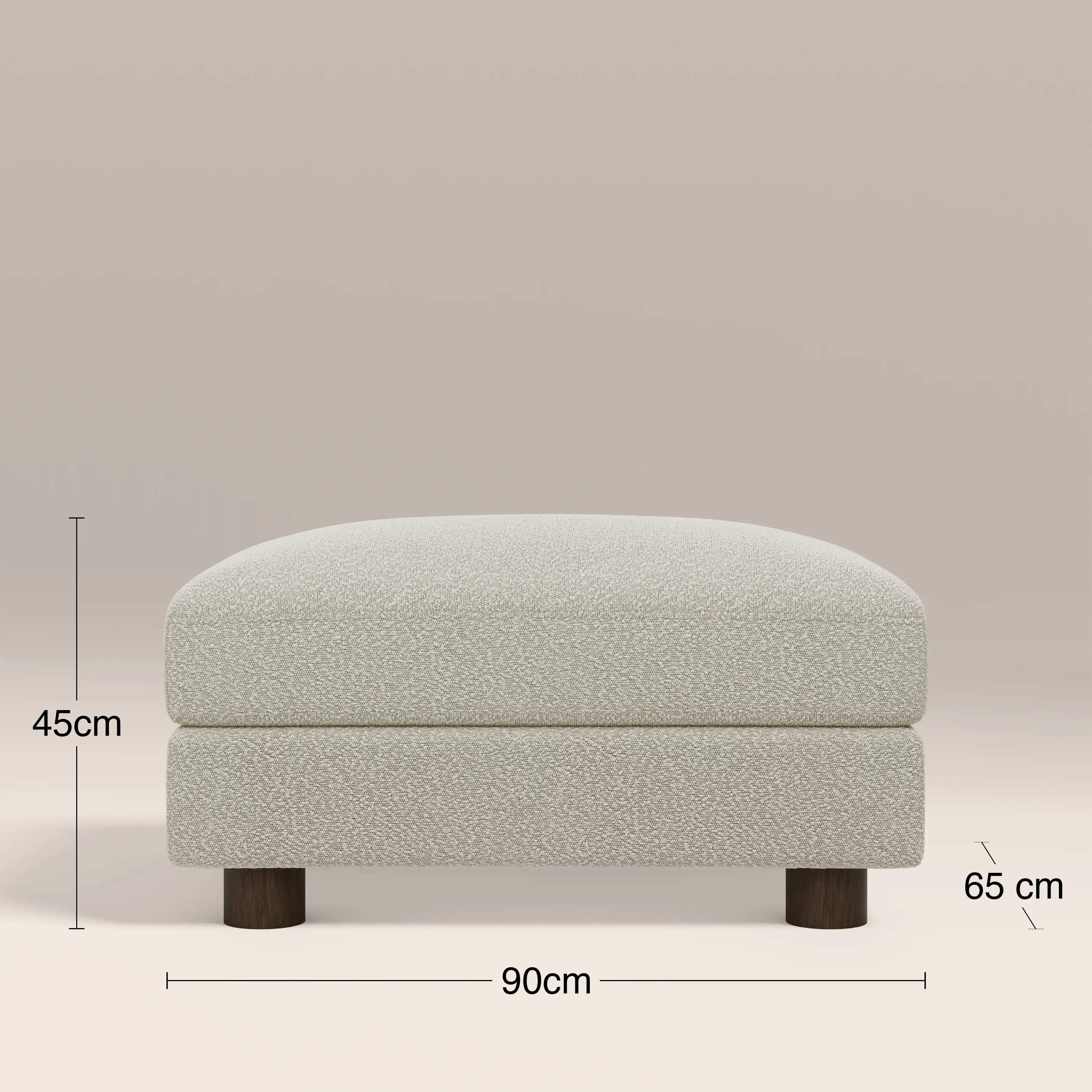 Halton Footstool | Speckled Stone Sustainable Boucle