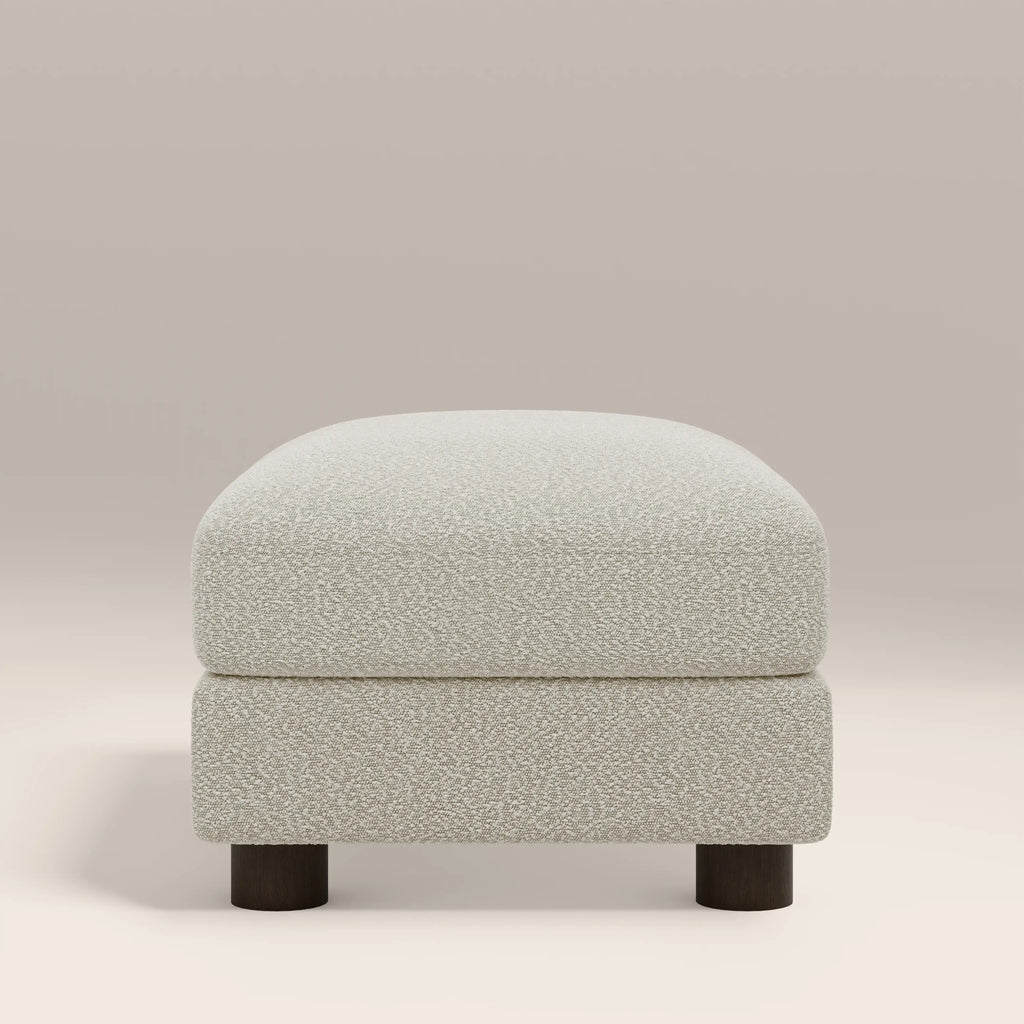 Halton Footstool | Speckled Stone Sustainable Boucle