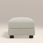 Halton Footstool | Speckled Stone Sustainable Boucle