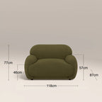 Cloud Armchair | Moss Green Sustainable Mohair Velvet