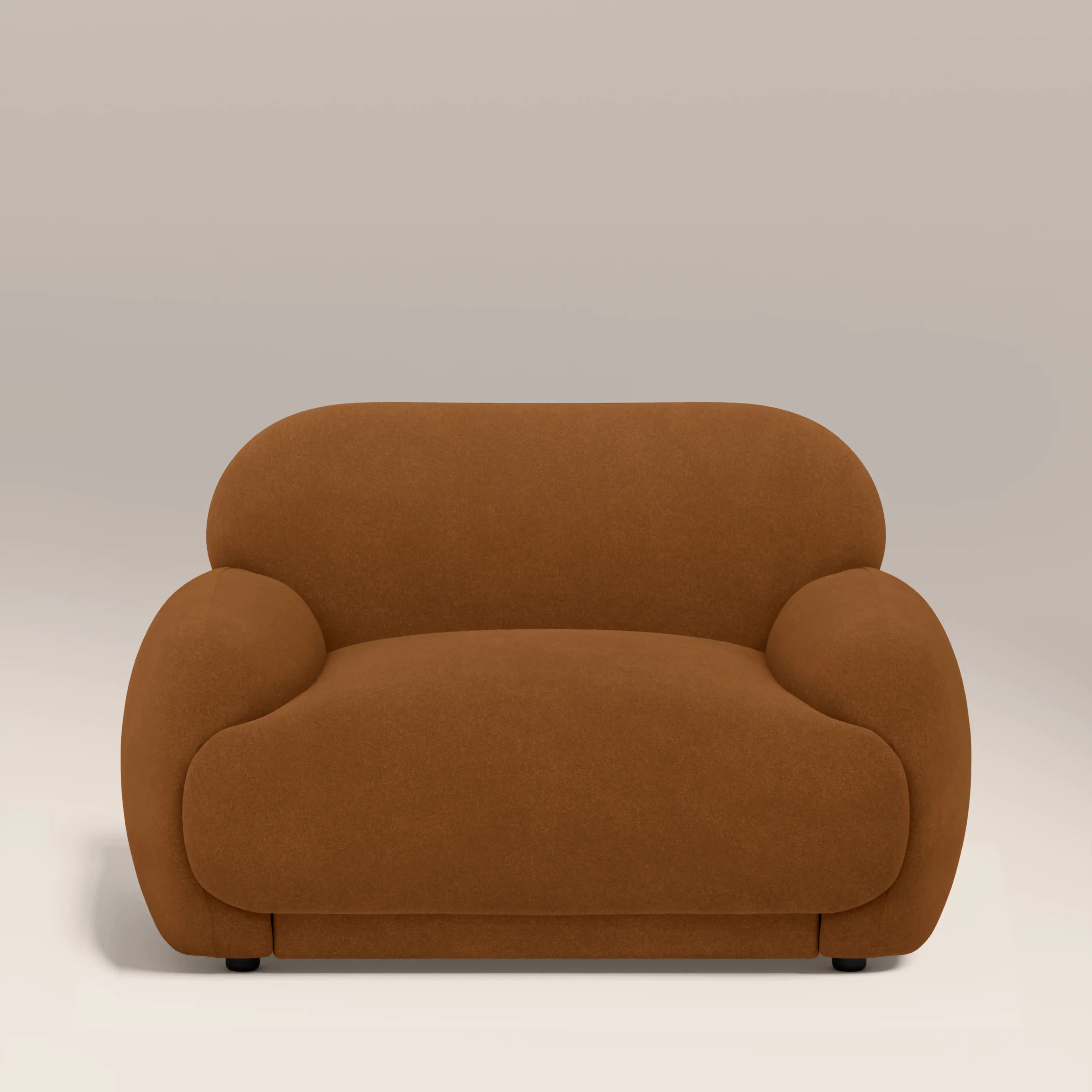 Cloud Armchair | Caramel Brown Sustainable Mohair Velvet