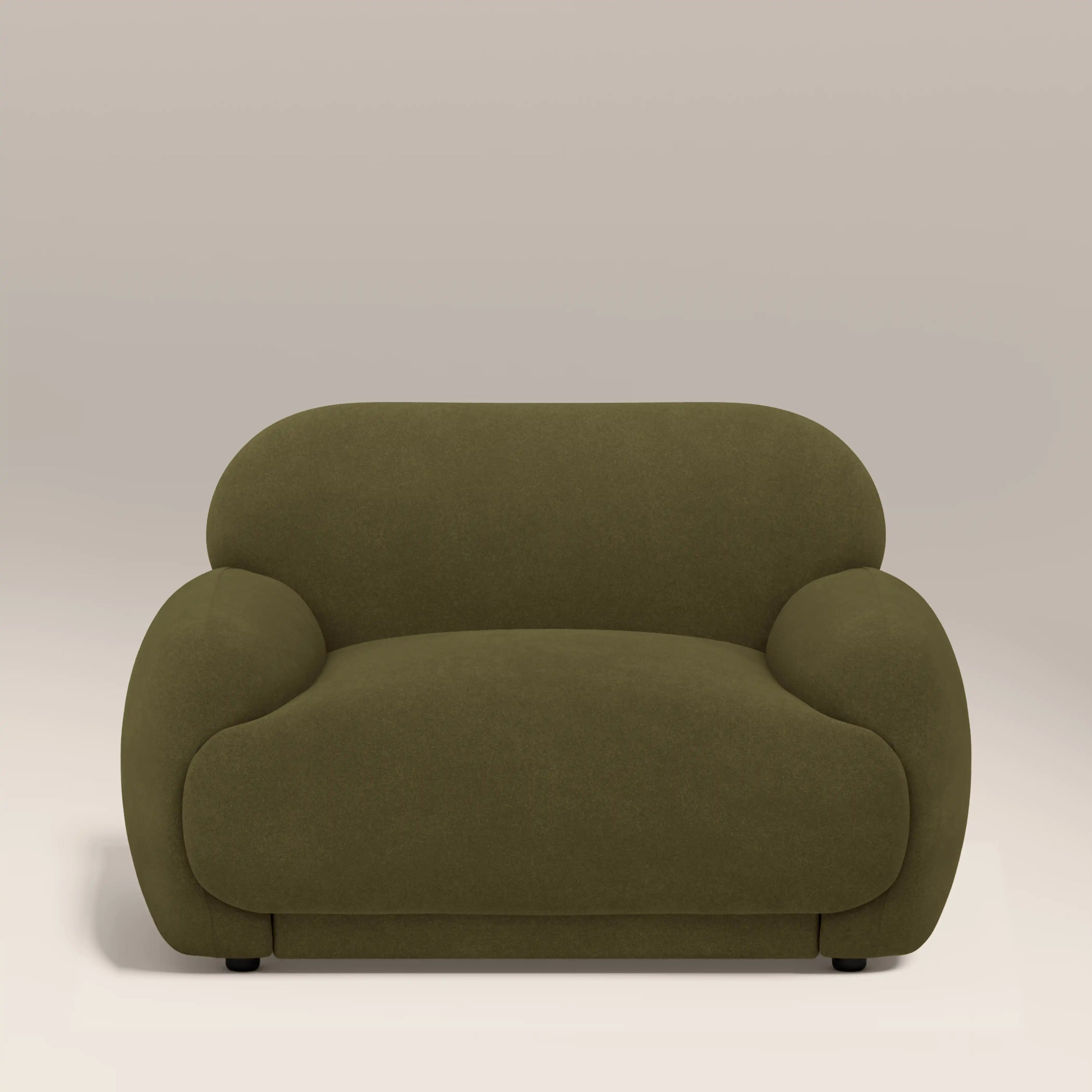 Cloud Armchair | Moss Green Sustainable Mohair Velvet
