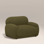 Cloud Armchair | Moss Green Sustainable Mohair Velvet
