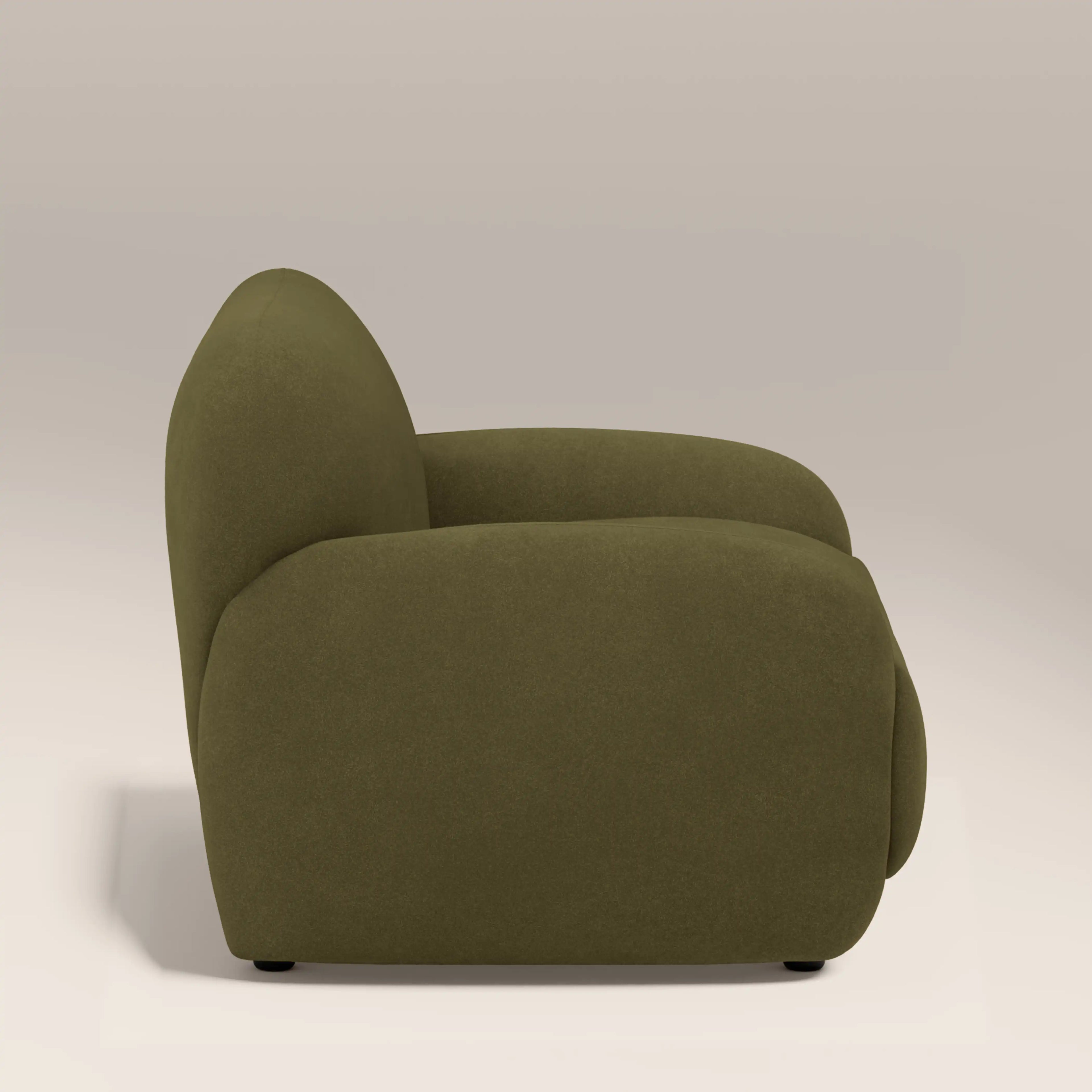Cloud Armchair | Moss Green Sustainable Mohair Velvet