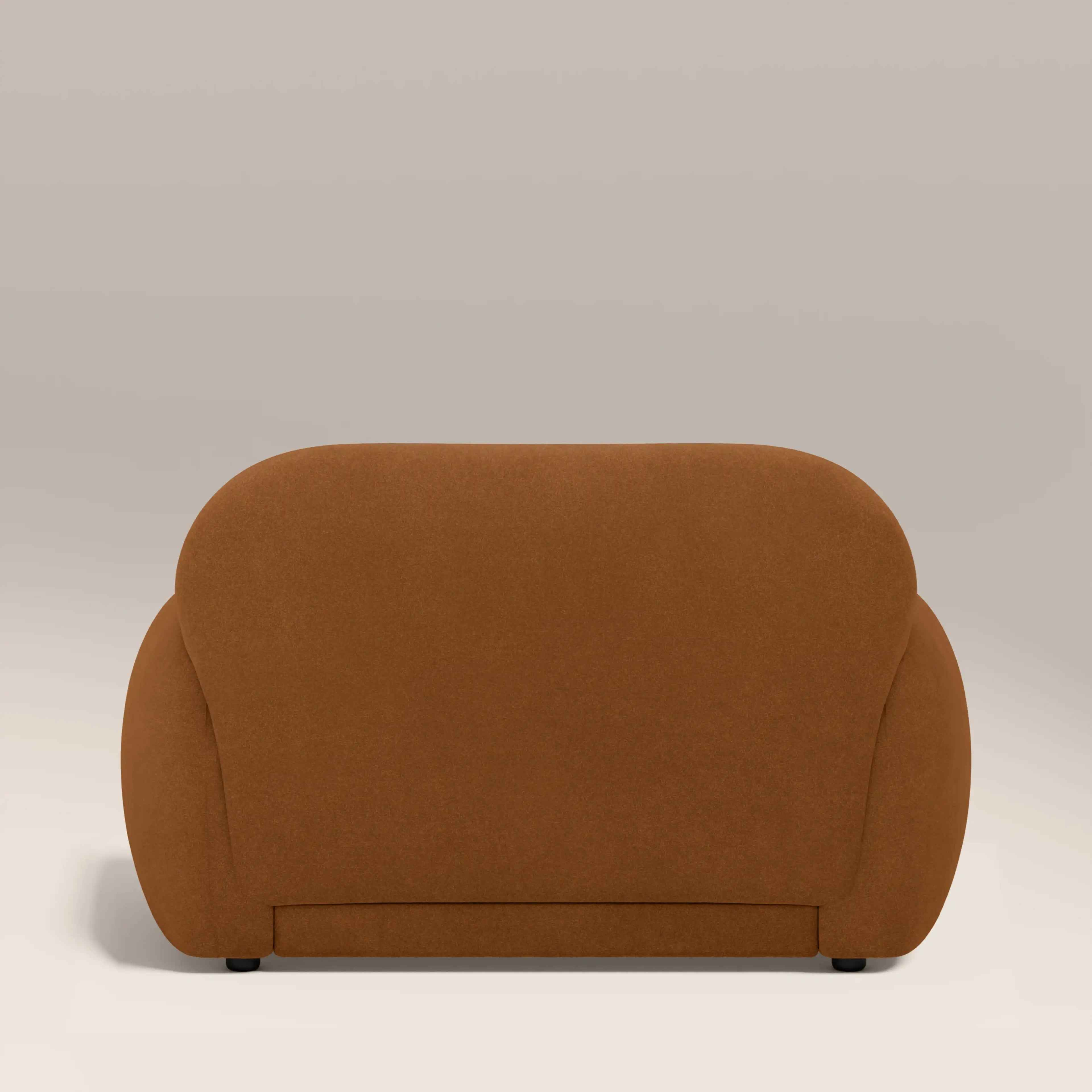 Cloud Armchair | Caramel Brown Sustainable Mohair Velvet