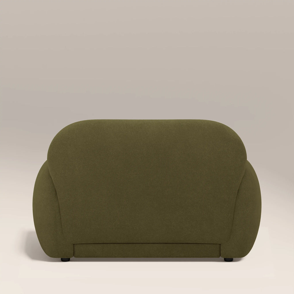 Cloud Armchair | Moss Green Sustainable Mohair Velvet