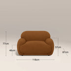 Cloud Armchair | Caramel Brown Sustainable Mohair Velvet