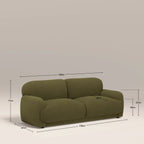 Cloud 2 Seater Sofa | Moss Green Sustainable Mohair Velvet