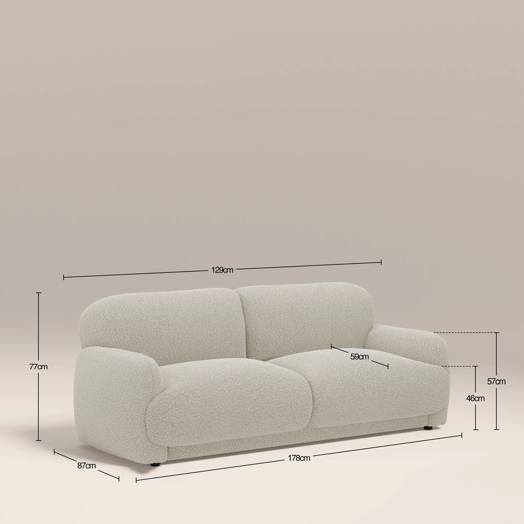 Cloud 2 Seater Sofa | Speckled Stone Sustainable Boucle