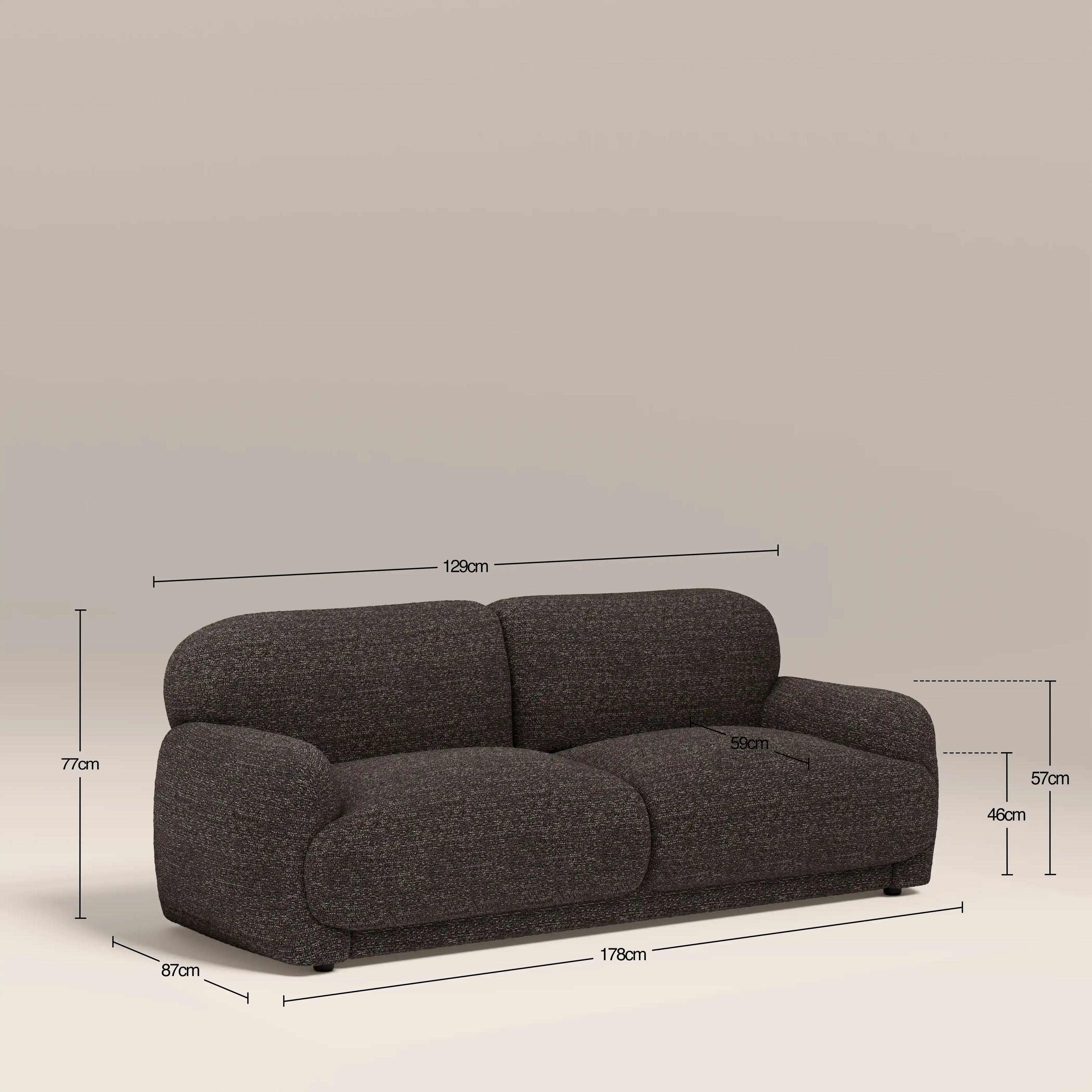 Cloud 2 Seater Sofa | Speckled Espresso Boucle