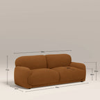 Cloud 2 Seater Sofa | Caramel Brown Sustainable Mohair Velvet