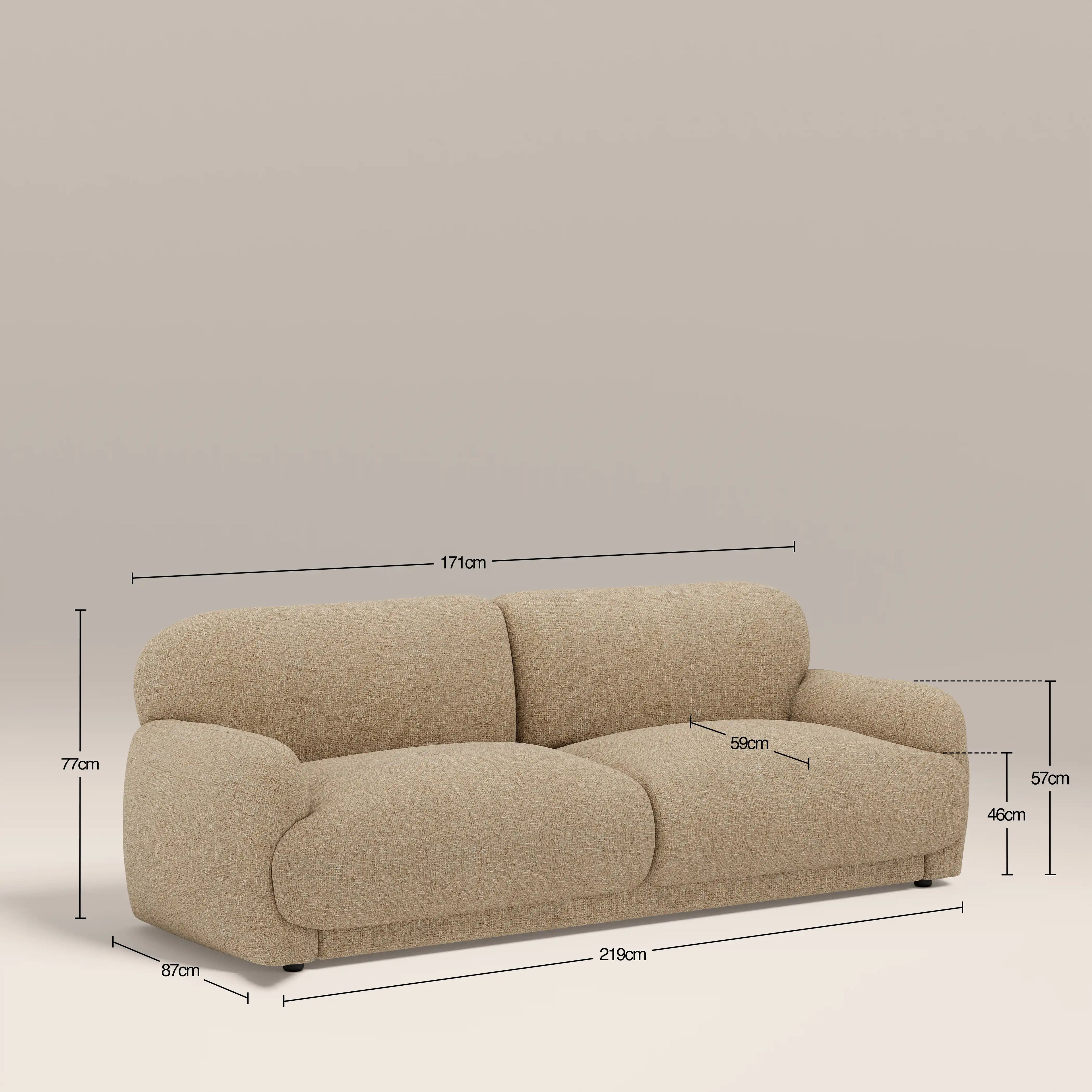 Cloud 3 Seater Sofa | Speckled Latte Boucle